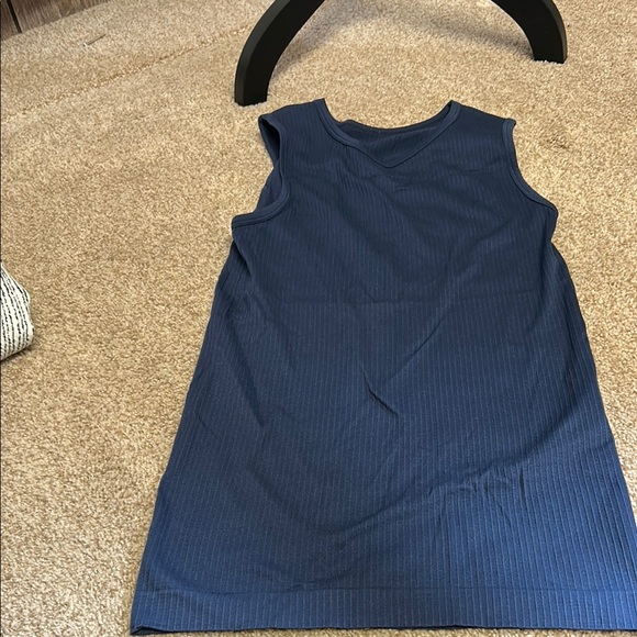 ZYIA Blue Sleeveless Tank Top with Ribbed Texture - Picture 1 of 3